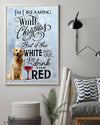 Personalized Photo Canvas Prints Gift for Dog Lovers Golden Retriever Dreaming of A White Christmas Gift Vintage Home Wall Decor Canvas - Mostsuit
