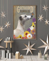 Personalized Photo Canvas Prints Gift for Dog Lovers Greyhound Flower Birthday Gift Vintage Home Wall Decor Canvas - Mostsuit