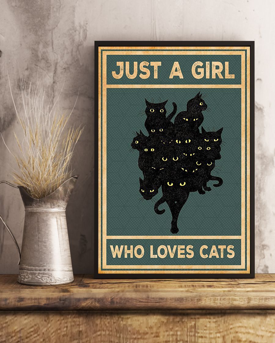 Canvas Prints Gift for Cat Lovers Love Black Cats Birthday Gift Vintage Home Wall Decor Canvas - Mostsuit