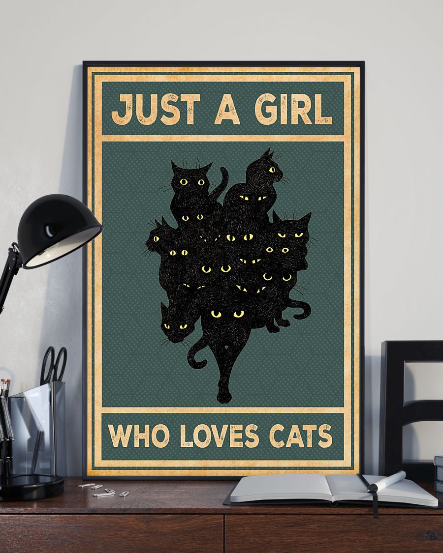 Canvas Prints Gift for Cat Lovers Love Black Cats Birthday Gift Vintage Home Wall Decor Canvas - Mostsuit