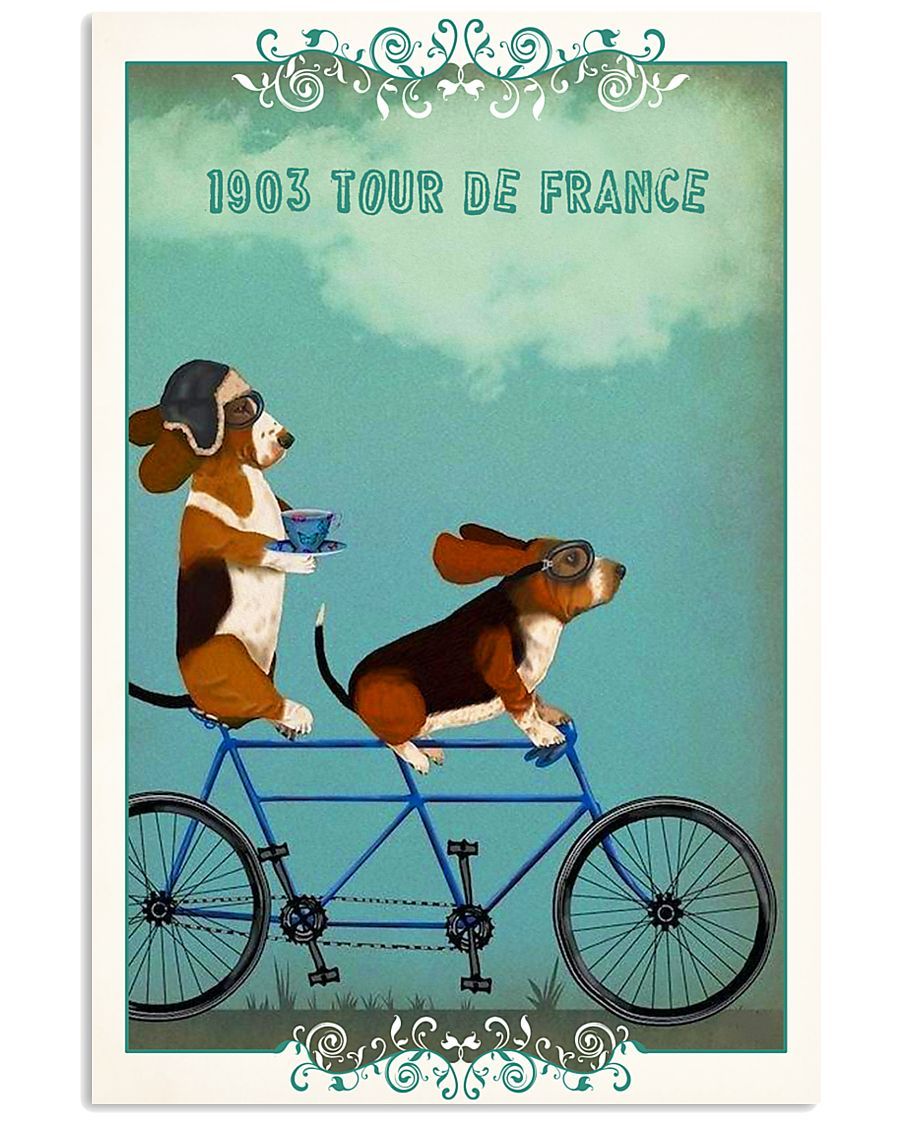 Canvas Prints Gift for Dog Lovers Tour De France Basset Hound Wall Art Gifts Vintage Home Wall Decor Canvas - Mostsuit