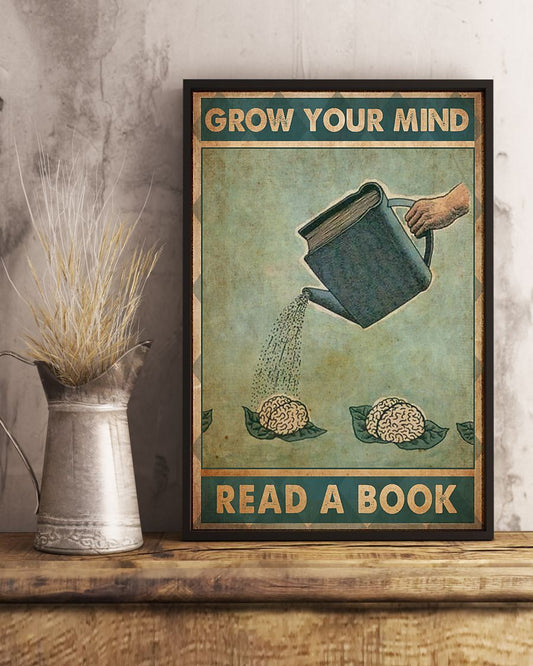Canvas Prints Grow Mind Book Birthday Gift Vintage Home Wall Decor Canvas - Mostsuit