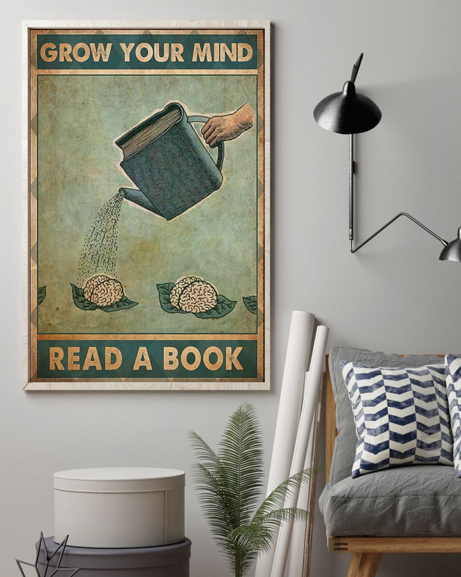 Canvas Prints Grow Mind Book Birthday Gift Vintage Home Wall Decor Canvas - Mostsuit