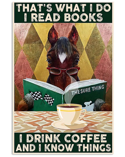 Canvas Prints Horse Girl I Read Books And I Know Things Birthday Gift Vintage Home Wall Decor Canvas - Mostsuit