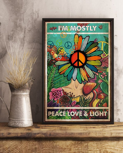 Canvas Prints I'm Mostly Peace Love and Light Birthday Gift Vintage Home Wall Decor Canvas - Mostsuit