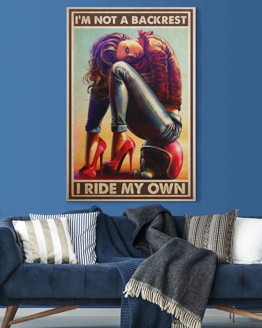 Motorcycle Girl Canvas Prints I'm Not A Backrest I Ride My Own Wall Art gifts Vintage Home Wall Decor Canvas - Mostsuit