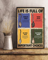 Canvas Prints LIFE IS FULL Important Choices Birthday Gift Vintage Home Wall Decor Canvas - Mostsuit