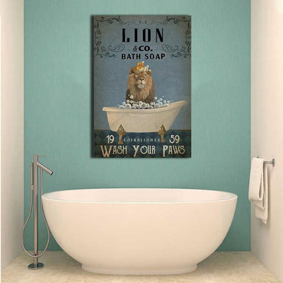 Personalized Photo Canvas Prints Lion & CO. Bath Soap Birthday Gift Vintage Home Wall Decor Canvas - Mostsuit