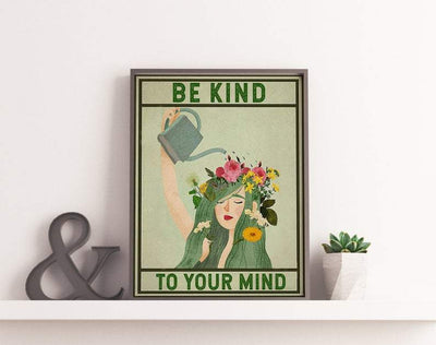 Canvas Prints Mental Be Kind To Your Mind Birthday Gift Vintage Home Wall Decor Canvas - Mostsuit