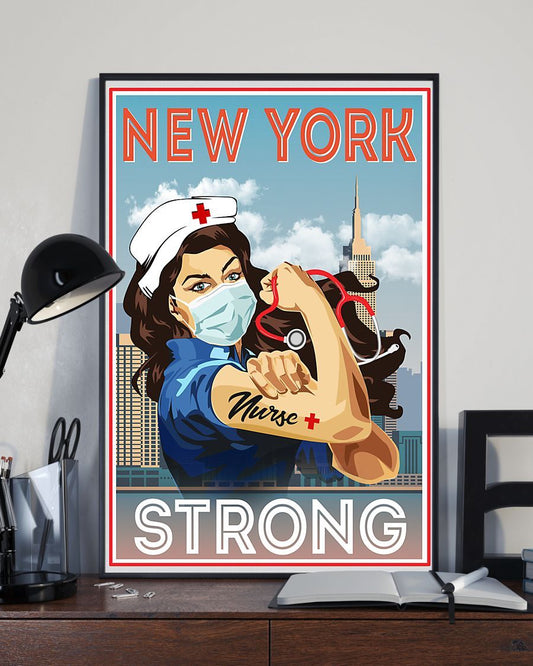Canvas Prints Nurse - New York Strong Birthday Gift Vintage Home Wall Decor Canvas - Mostsuit