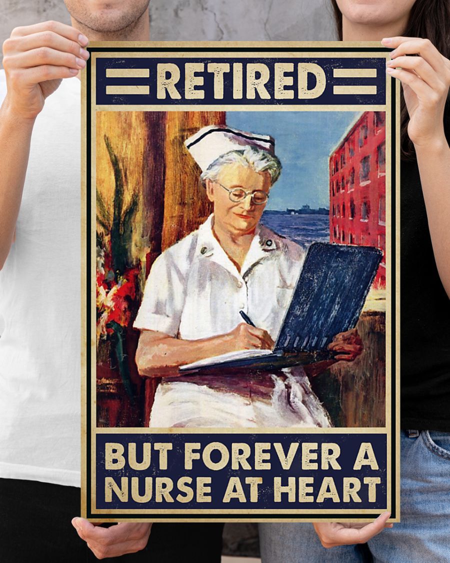 Canvas Prints Retired Nurse - Forever a Nurse at Heart Birthday Gift Vintage Home Wall Decor Canvas - Mostsuit