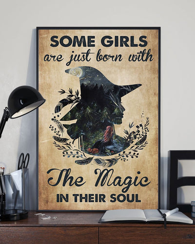 Witch Canvas Prints SOME GIRLS The Magic In Their Soul Wall Art Gifts Vintage Home Wall Decor Canvas - Mostsuit