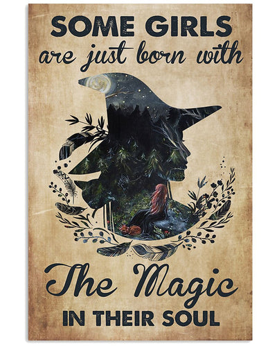 Witch Canvas Prints SOME GIRLS The Magic In Their Soul Wall Art Gifts Vintage Home Wall Decor Canvas - Mostsuit