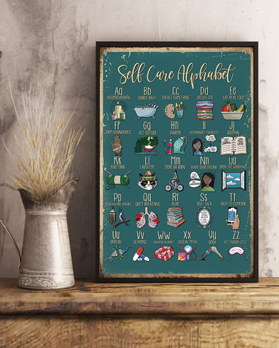 Canvas Prints Self Care Alphabet Birthday Gift Vintage Home Wall Decor Canvas - Mostsuit