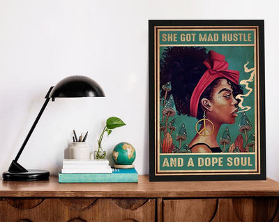 Canvas Prints She Got Mad Hustle And A Dope Soul Gift Vintage Home Wall Decor Canvas - Mostsuit