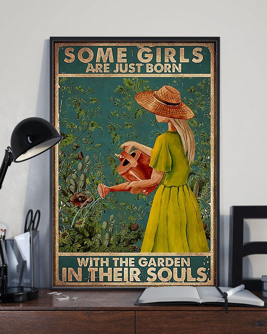 Canvas Prints Some Girls Are Just Born With The Garden In their Souls Birthday Gift Vintage Home Wall Decor Canvas - Mostsuit