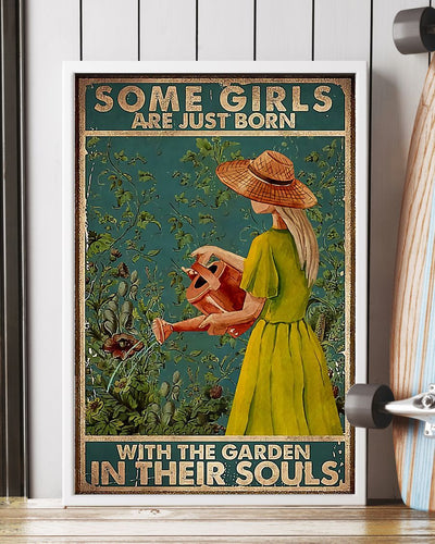 Canvas Prints Some Girls Are Just Born With The Garden In their Souls Birthday Gift Vintage Home Wall Decor Canvas - Mostsuit