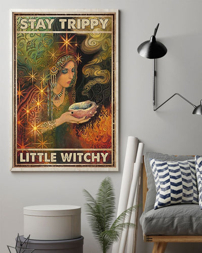 Canvas Prints Stay Trippy Little Witch Wall Art Gifts Vintage Home Wall Decor Canvas - Mostsuit