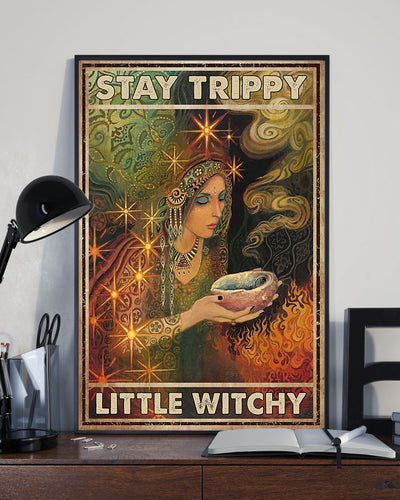 Canvas Prints Stay Trippy Little Witch Wall Art Gifts Vintage Home Wall Decor Canvas - Mostsuit
