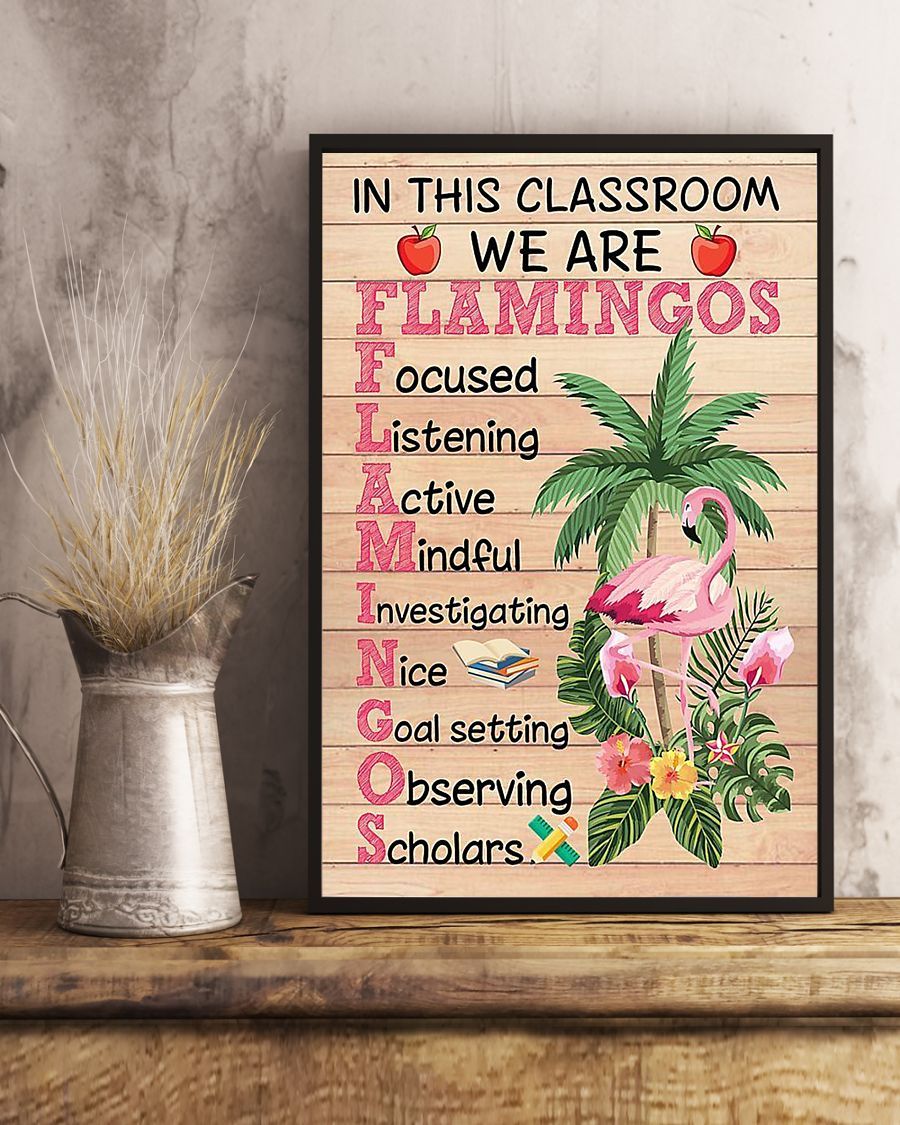 Canvas Prints Teacher Flamingo Birthday Gift Vintage Home Wall Decor Canvas - Mostsuit