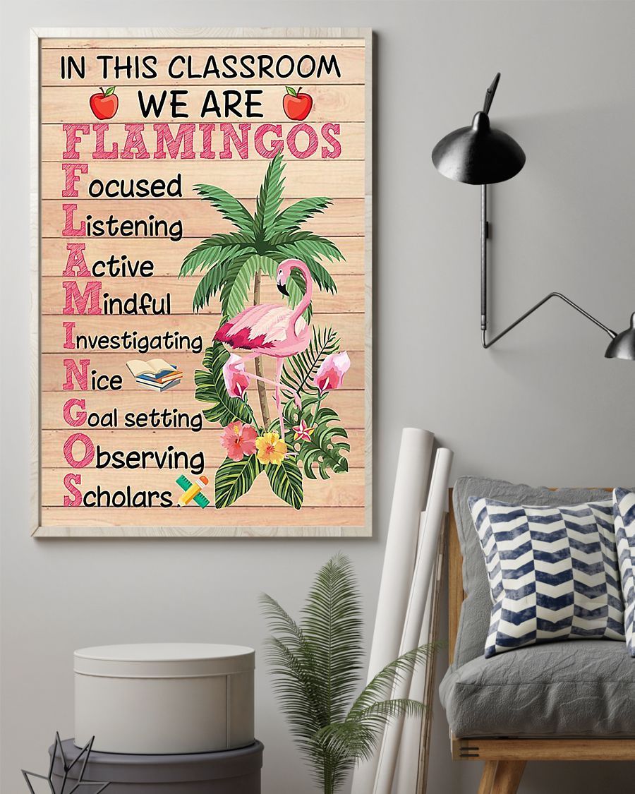 Canvas Prints Teacher Flamingo Birthday Gift Vintage Home Wall Decor Canvas - Mostsuit