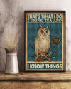 Canvas Prints Owl That's What I Do I Drink And I Know Things Wall Art Gifts Vintage Home Wall Decor Canvas - Mostsuit