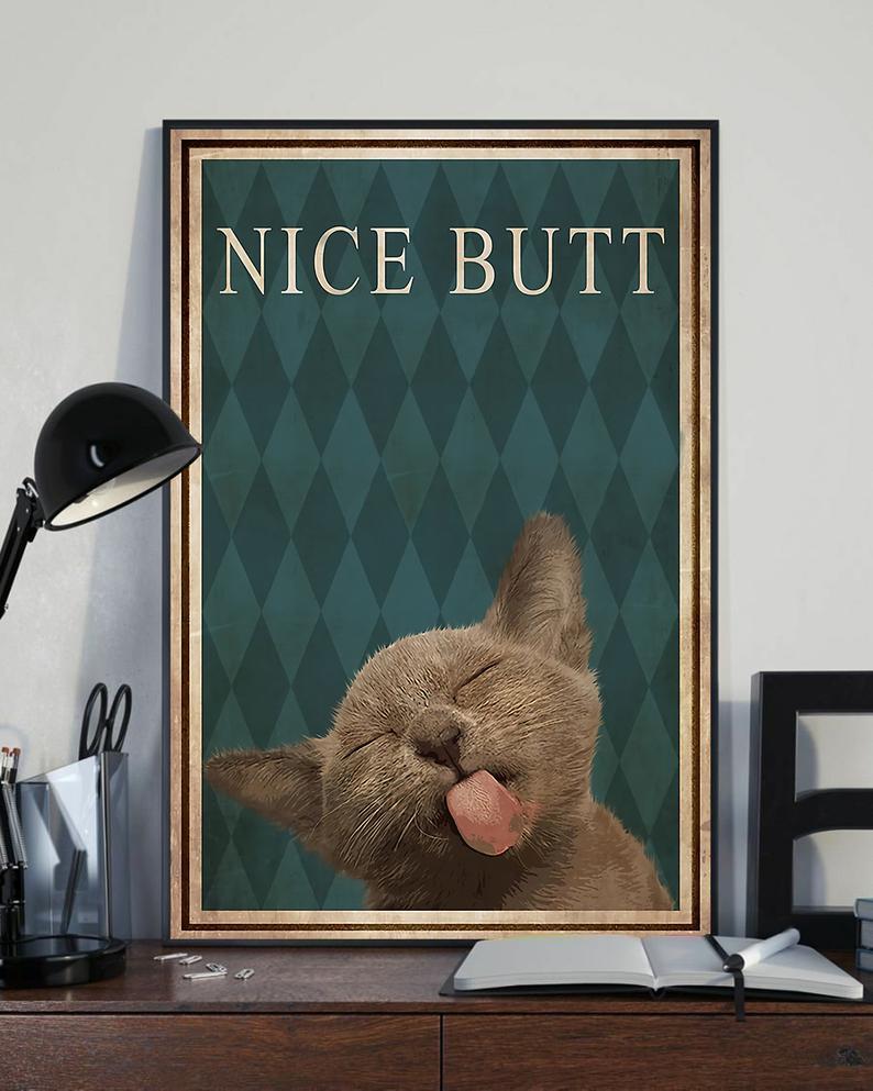 Personalized Photo Canvas Gift for Loves Cat Nice Butt Birthday Gifts Vintage Home Wall Decor Canvas - Mostsuit