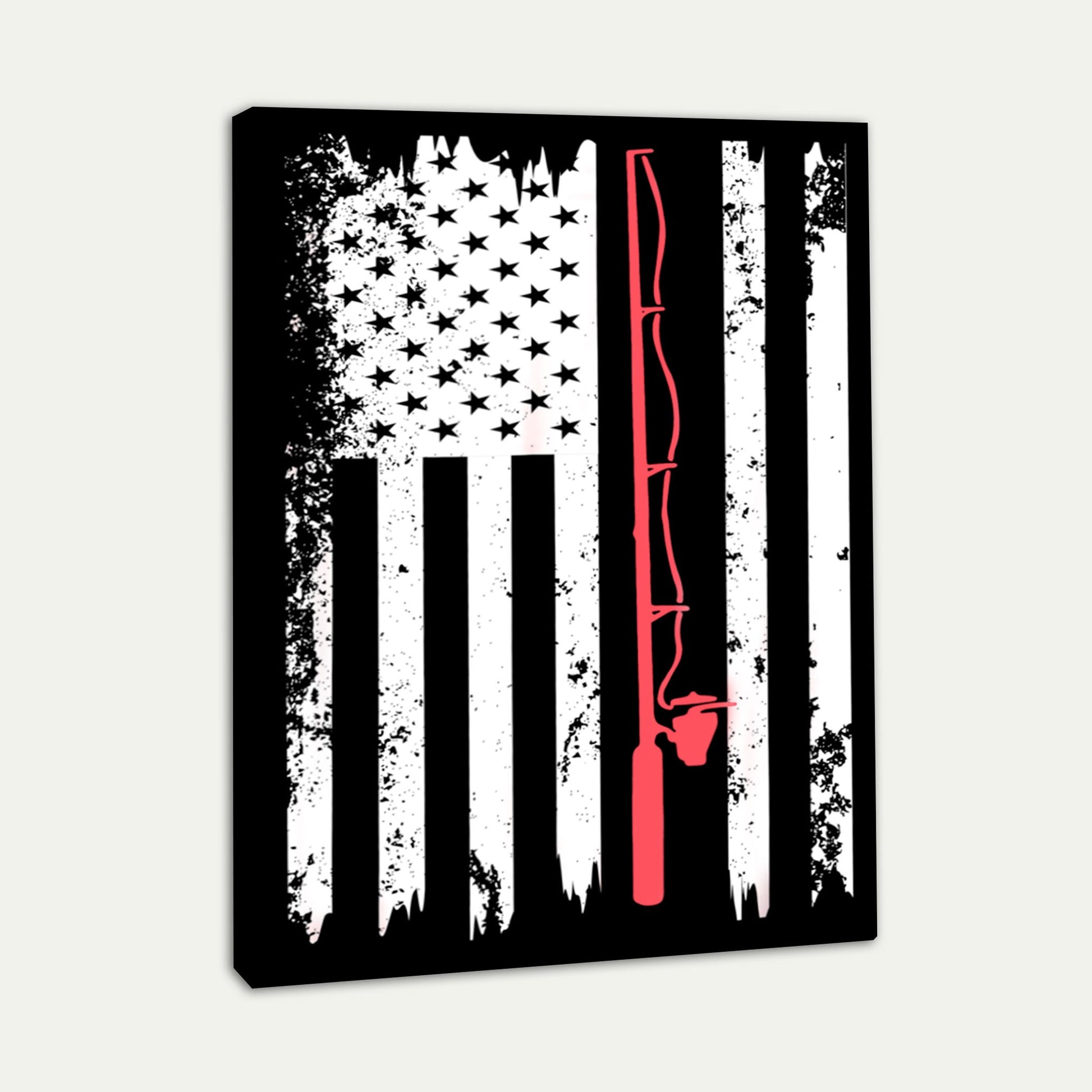 American Flag Fishing Vintage Fishing Canvas Room Home Decor Print Matte Canvas - Home Room Wall Decor Matte Canvas - Mostsuit