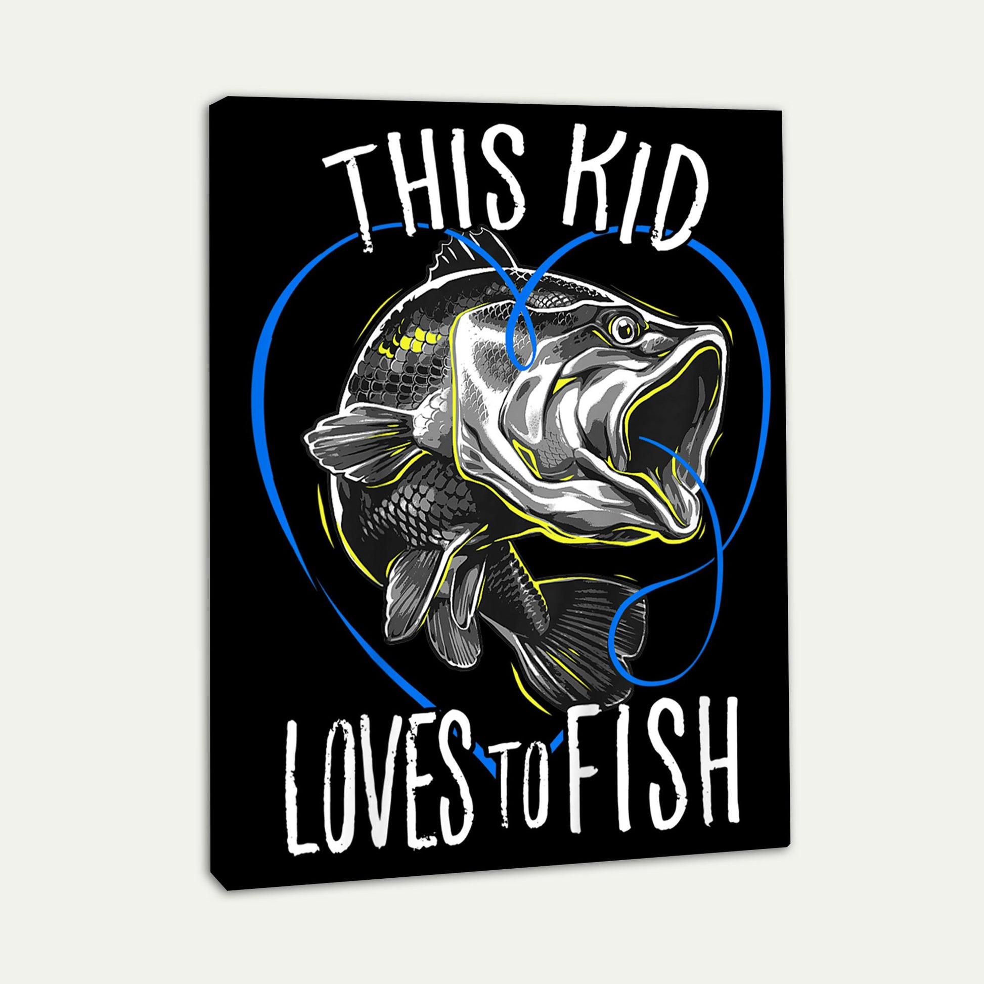 Kids Fishing This Kid Loves To Fish Canvas Room Home Decor Print Matte Canvas - Home Room Wall Decor Matte Canvas - Mostsuit