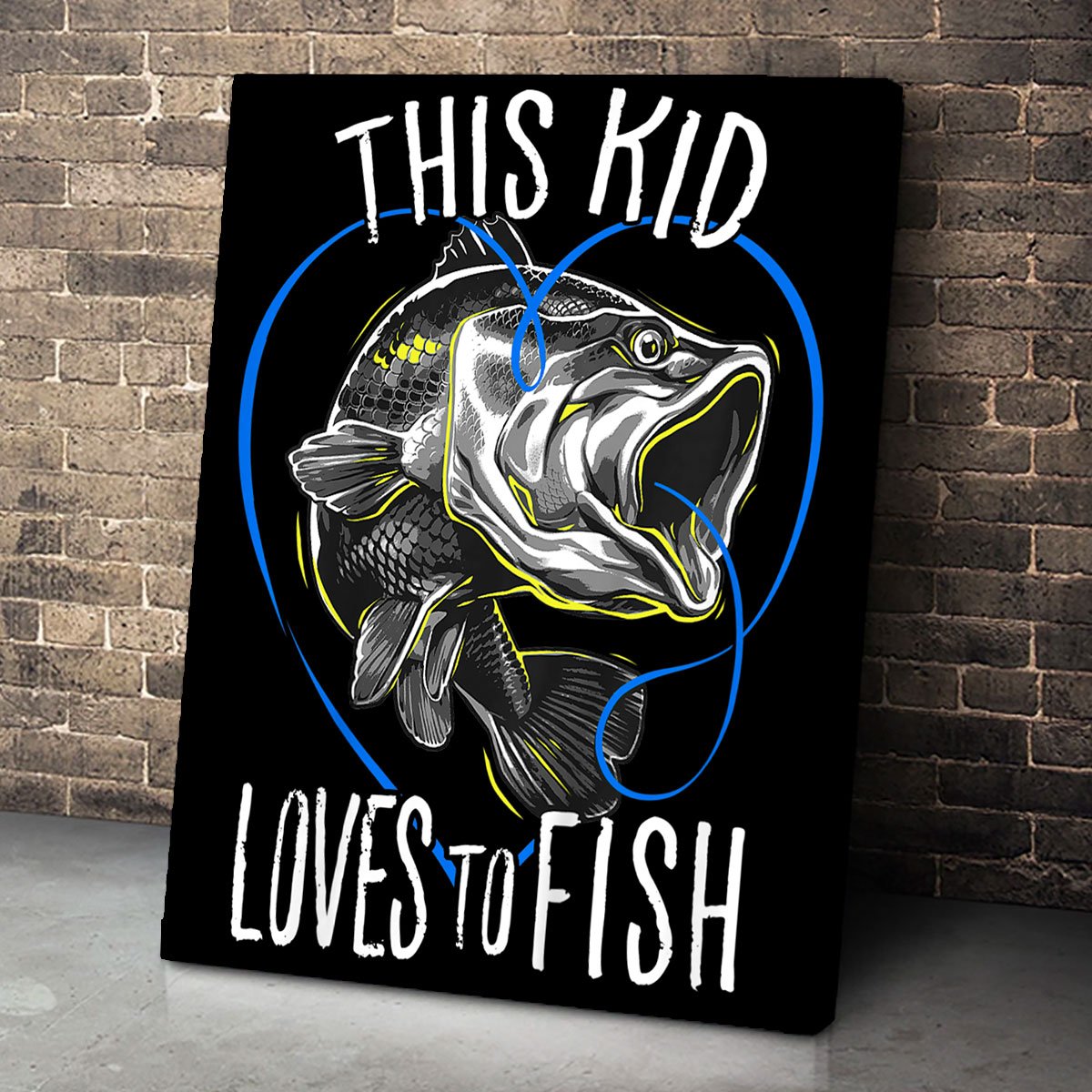 Kids Fishing This Kid Loves To Fish Canvas Room Home Decor Print Matte Canvas - Home Room Wall Decor Matte Canvas - Mostsuit