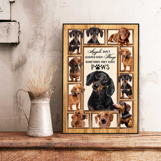 Dachshund Angel Canvas - Gifts for Dog Lover | Puppies Home Room Wall Art - MostSuit