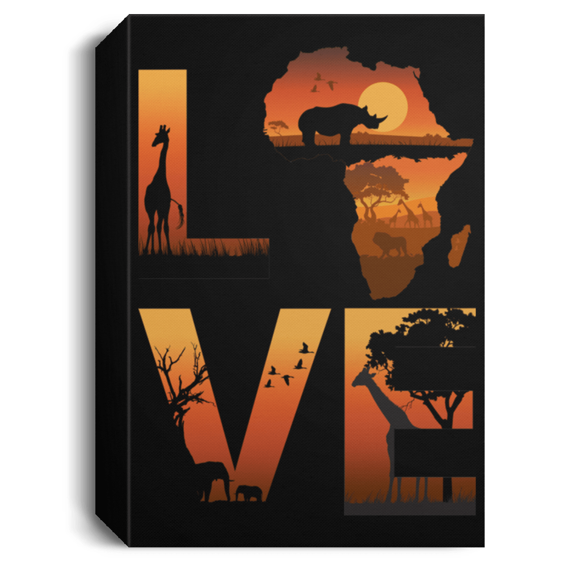 African American Canvas Africa Art in LOVE Canvas Black Art Living Room Decor