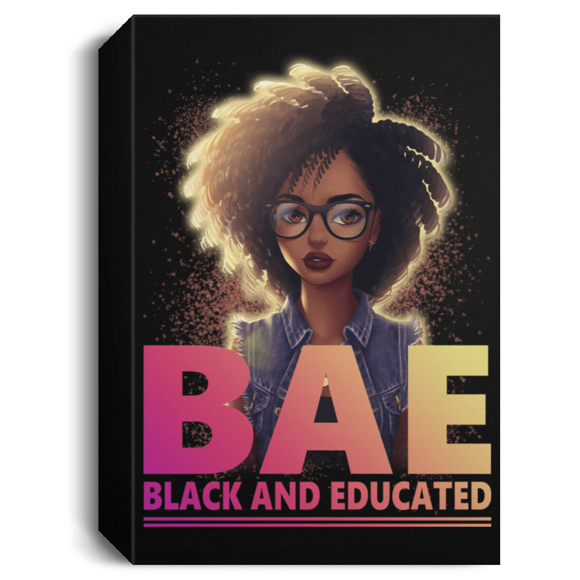 African American Canvas Art Beautiful BAE Black And Educated Girl Black History Canvas Art Living Room Decor