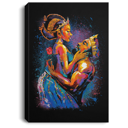 African American Canvas Wall Art Afro King and Queen Canvas Black Art Living Room Decor