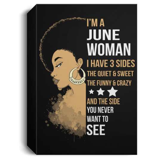 African American Canvas Afro Girl I'm A June Woman Canvas Black Art Living Room Decor