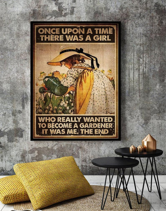 Canvas Prints Garden Once Upon A Time There Was A Girl Gifts Vintage Home Wall Decor Canvas - Mostsuit