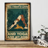 Canvas Gift for Loves Dog Prints Girl Yoga With Dog Vintage Gifts Vintage Home Wall Decor Canvas - Mostsuit