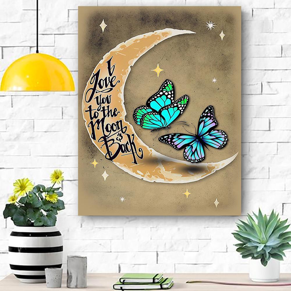 To My Daughter Butterfly Canvas Room Home Decor Print Matte Canvas - Gift For Daughter - Home Room Wall Decor Matte Canvas - Mostsuit