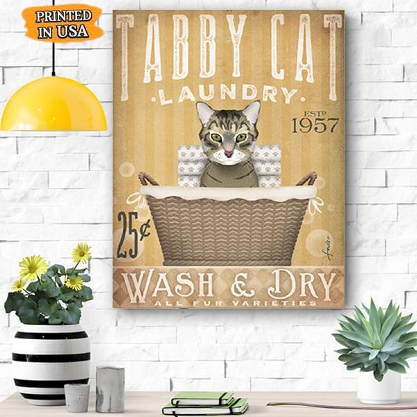 Tabby Cat Laundry Canvas Prints Matte Canvas - Home Room Wall Decor Matte Canvas - Mostsuit