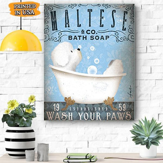 Maltese Dog Canvas Prints Matte Canvas - Home Room Wall Decor Matte Canvas - Mostsuit