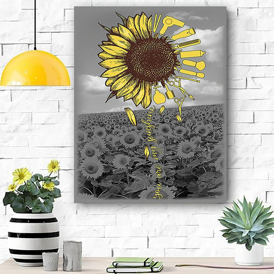 Hairstylist You Are My Sunshine Canvas Room Home Decor Print Matte Canvas - Home Room Wall Decor Matte Canvas - Mostsuit