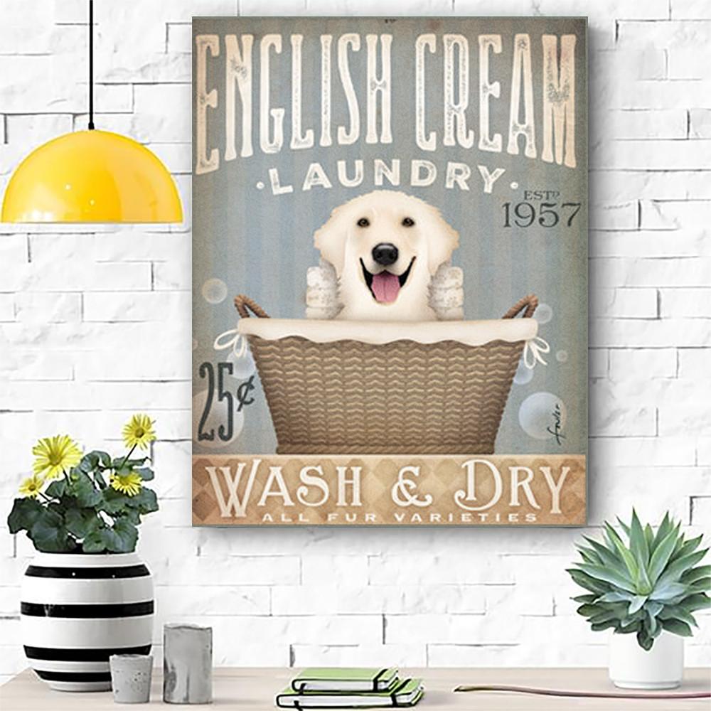 English Cream Dog Canvas Prints Matte Canvas - Home Room Wall Decor Matte Canvas - Mostsuit