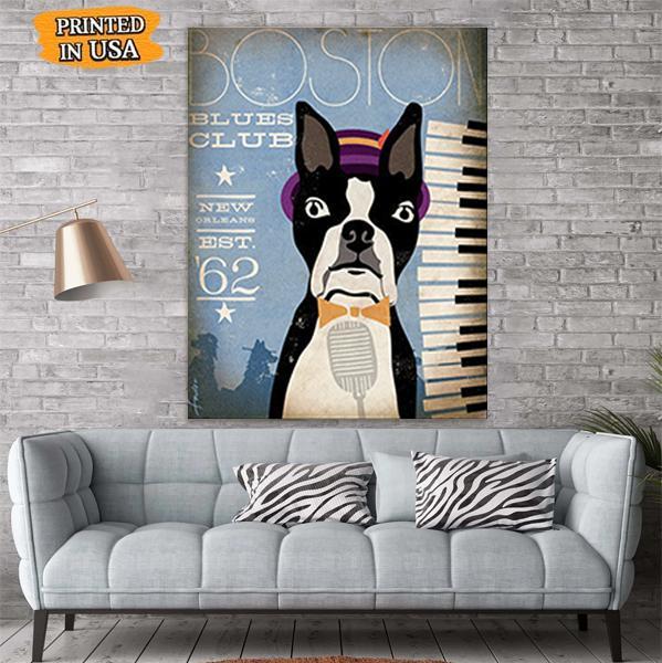 Boston Dog Canvas Prints Matte Canvas - Home Room Wall Decor Matte Canvas - Mostsuit
