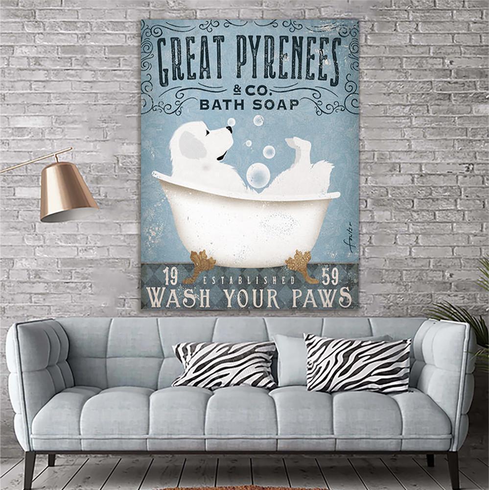 Great Pyrenees Dog Canvas Prints Matte Canvas - Home Room Wall Decor Matte Canvas - Mostsuit