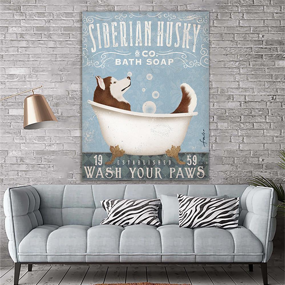 Siberian Husky Dog Canvas Prints Matte Canvas - Home Room Wall Decor Matte Canvas - Mostsuit