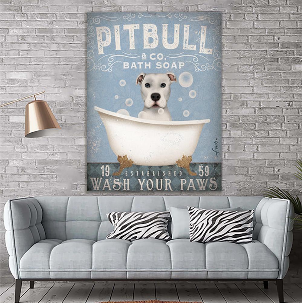Pitbull Dog Canvas Prints Matte Canvas - Home Room Wall Decor Matte Canvas - Mostsuit