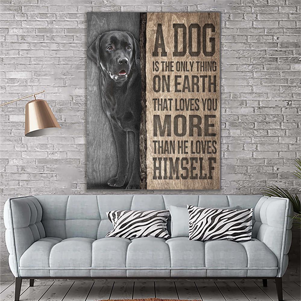 Black Labrador Dog Canvas Prints Matte Canvas - Home Room Wall Decor Matte Canvas - Mostsuit