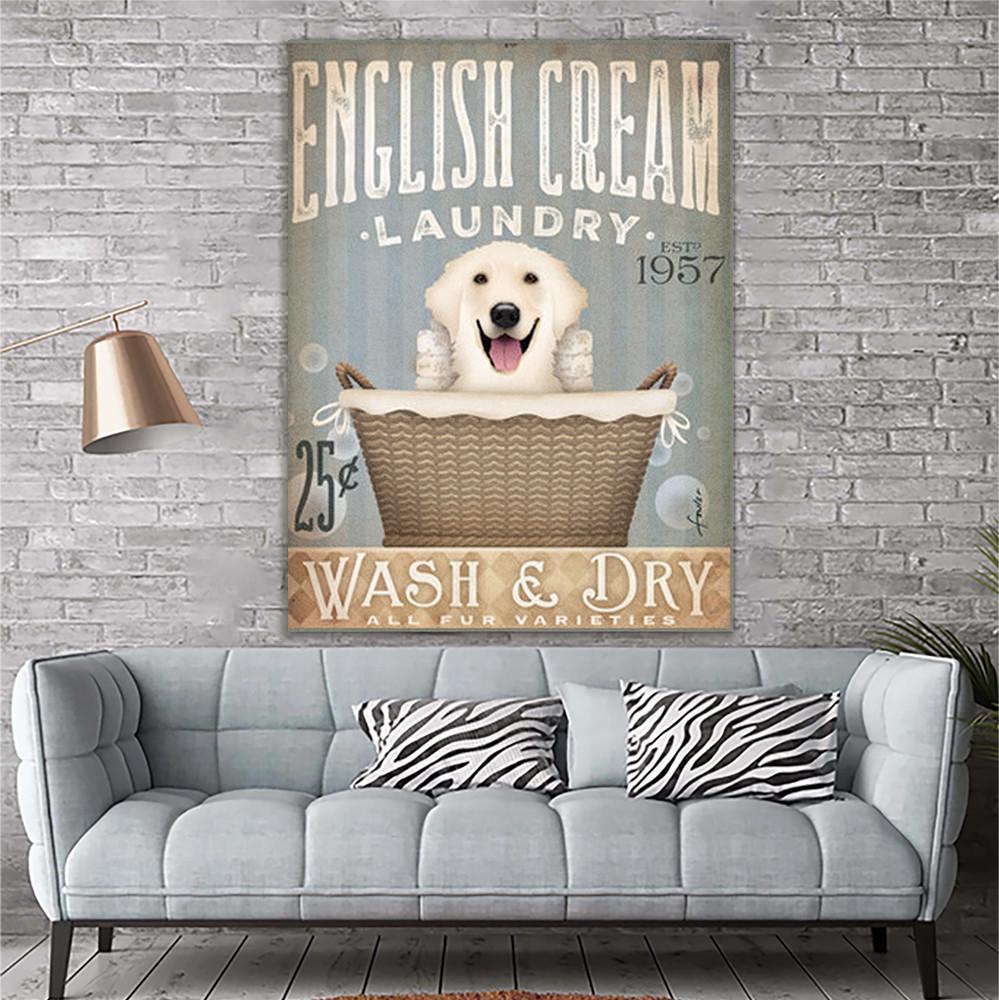 English Cream Dog Canvas Prints Matte Canvas - Home Room Wall Decor Matte Canvas - Mostsuit