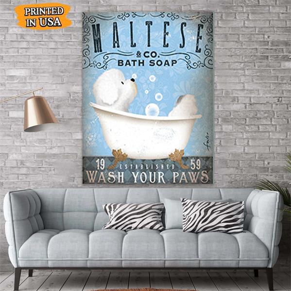 Maltese Dog Canvas Prints Matte Canvas - Home Room Wall Decor Matte Canvas - Mostsuit