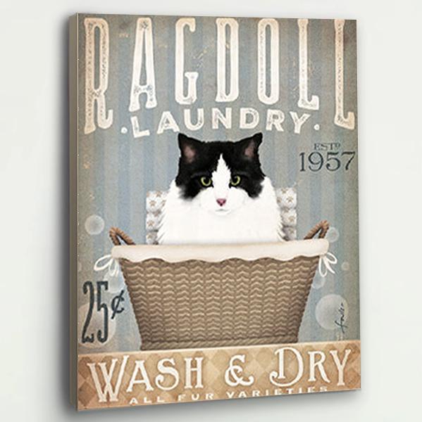 Ragdoll Cat Laundry Canvas Prints Matte Canvas - Home Room Wall Decor Matte Canvas - Mostsuit